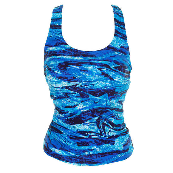 GO BY GOSSIP Wind Blown Racerback Tankini Top, Size Small - Picture 2 of 2
